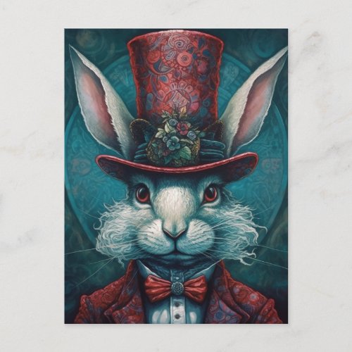 Beautiful Tophat Rabbit Postcard