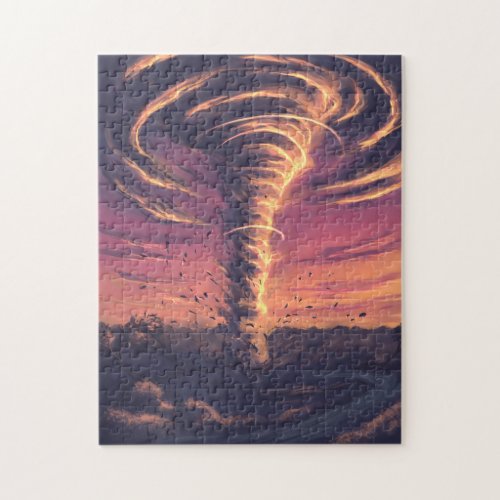 Beautiful tornado at the sunset jigsaw puzzle