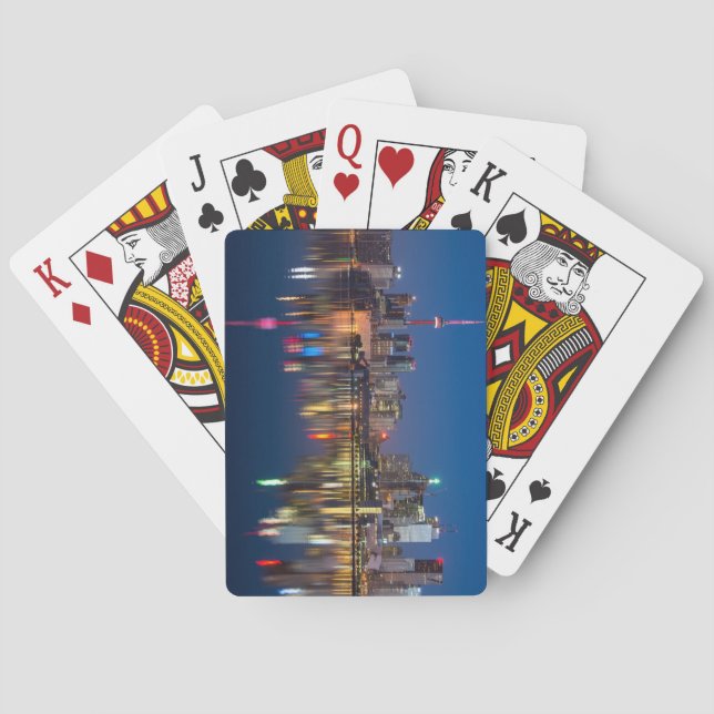 Beautiful Toronto Canada Evening Skyline Poker Cards (Back)