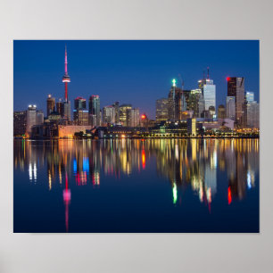 Beautiful Toronto Canada Evening Skyline Poster