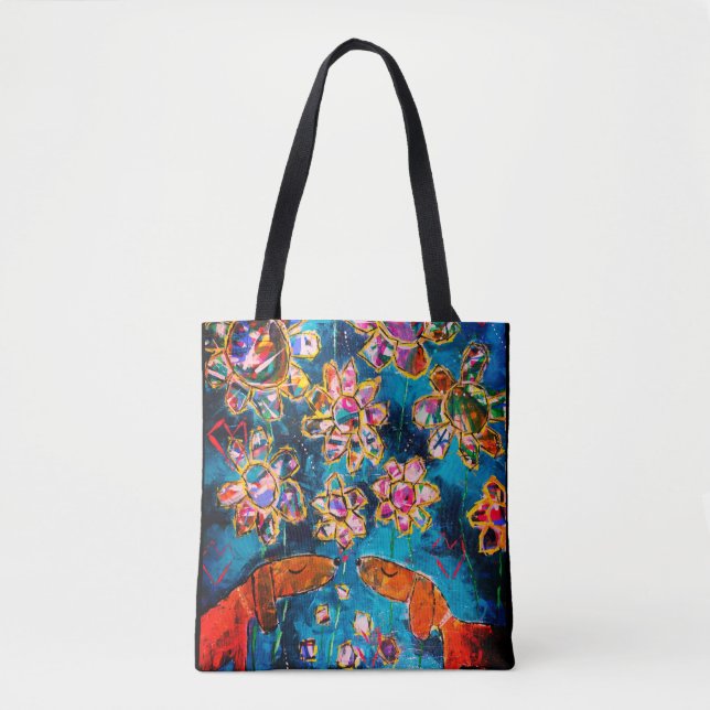 Beautiful tote bag 'Daschunds in Love' (Front)