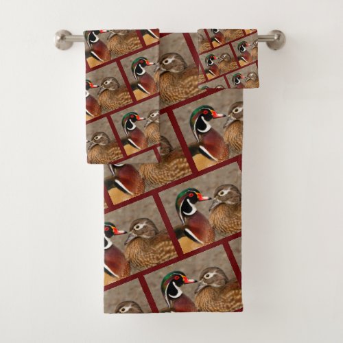 Beautiful Touching Moment Between Wood Ducks Bath Towel Set