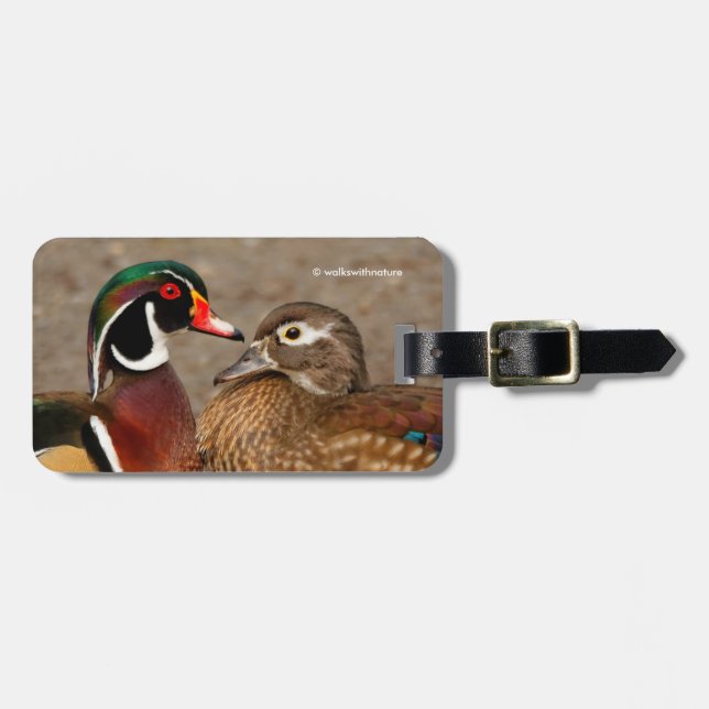 Beautiful Touching Moment Between Wood Ducks Luggage Tag (Front Horizontal)