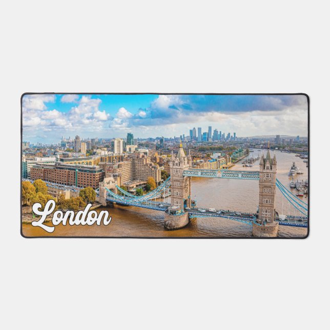Beautiful Tower Bridge, London, England Desk Mat (Front)