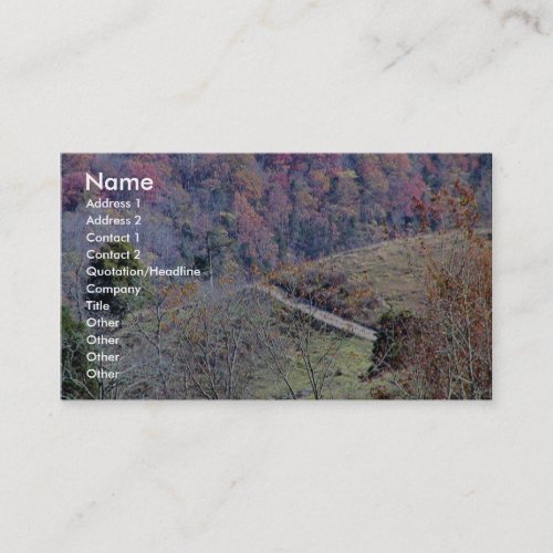 Beautiful Track On The Mountains Full Of Orange An Business Card Template