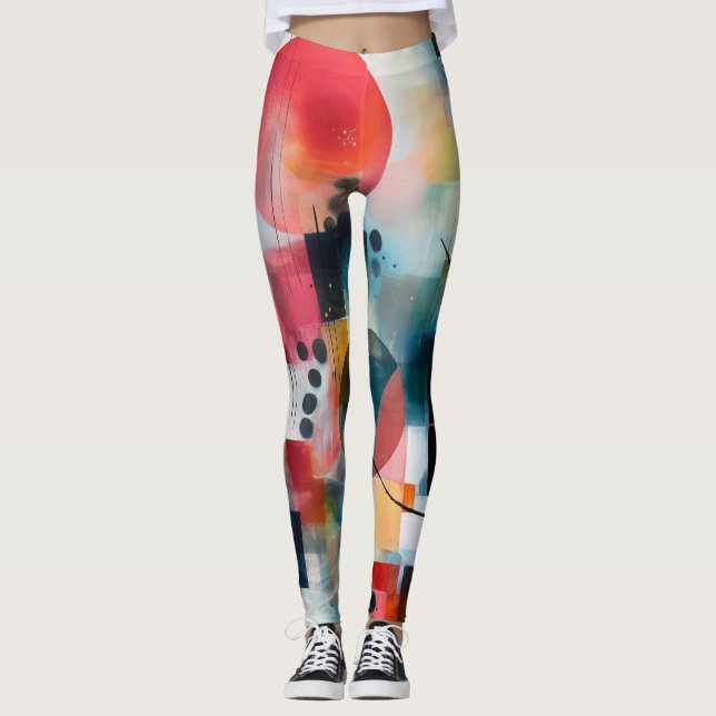 Beautiful Traditional Abstract Art Leggings (Front)