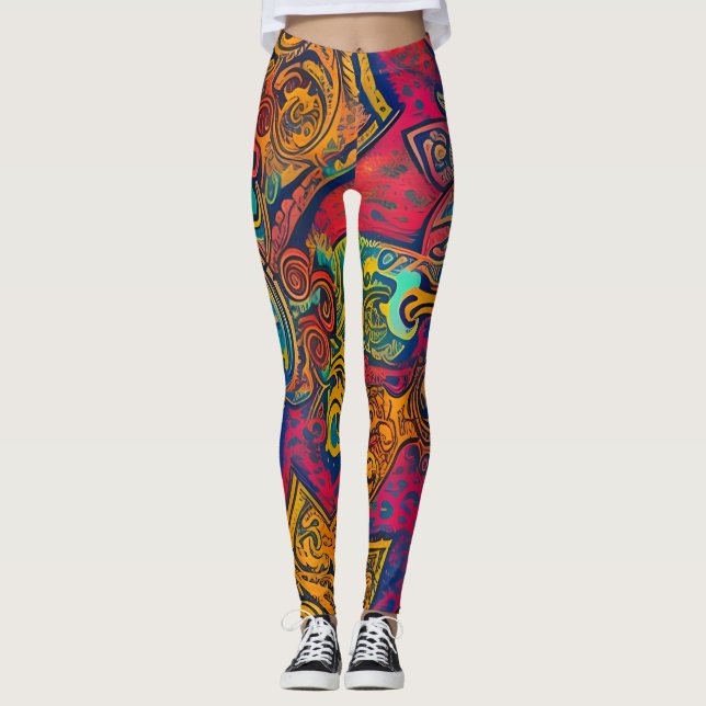 Beautiful Traditional abstract Leggings (Front)