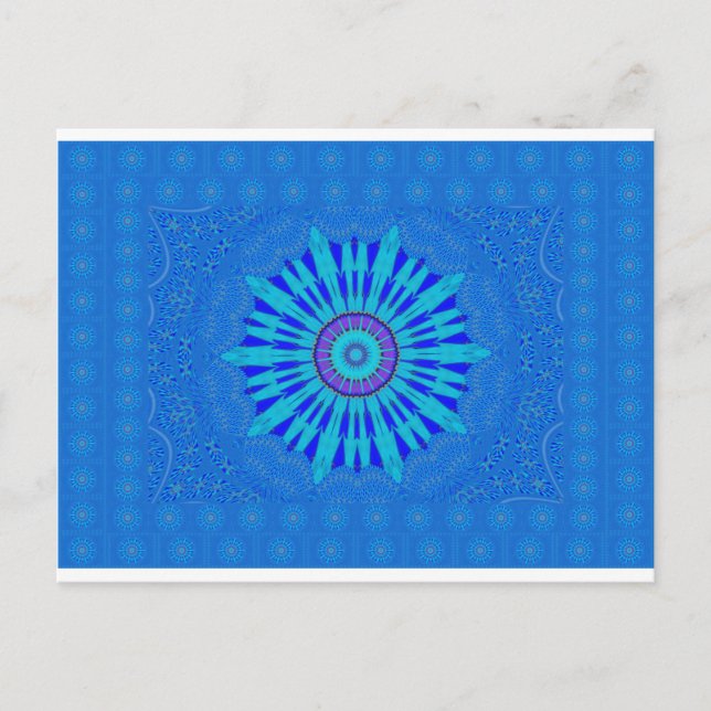 Beautiful Traditional  Blue vector pattern art des Postcard (Front)