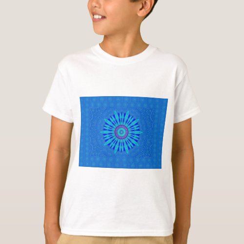 Beautiful Traditional  Blue vector pattern art des T_Shirt