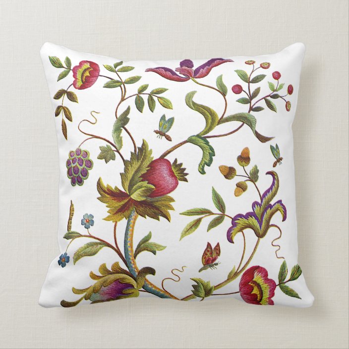 crewel embroidery pillows