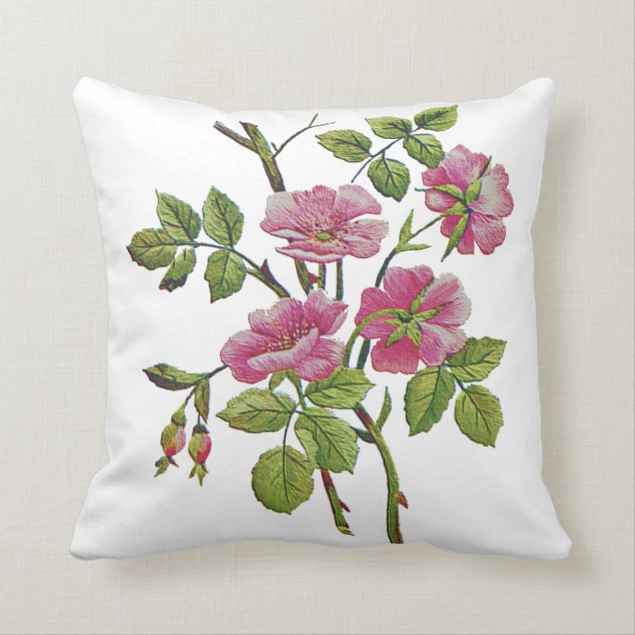 Beautiful Traditional Jacobean Crewel Embroidery Throw Pillow