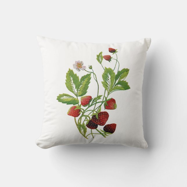 Beautiful Traditional Jacobean Crewel Embroidery Throw Pillow (Front)