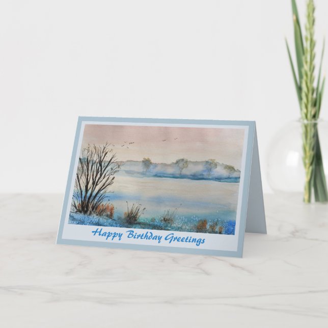 Beautiful Tranquil Scenic Men's Birthday Card (Front)