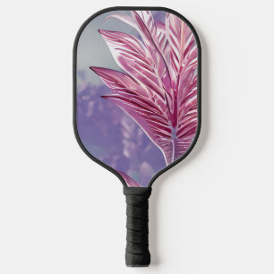 Beautiful Translucent Pink Leaf Pattern Pickleball Paddle