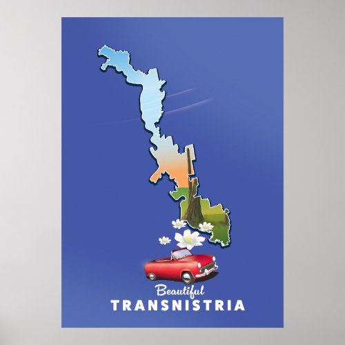 Beautiful Transnistria map  Poster
