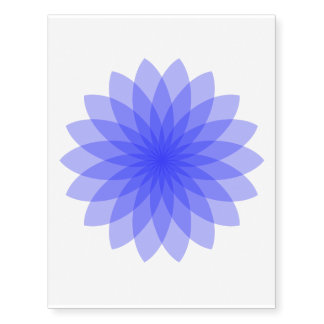 Beautiful transparent blue floral petals temporary tattoos
