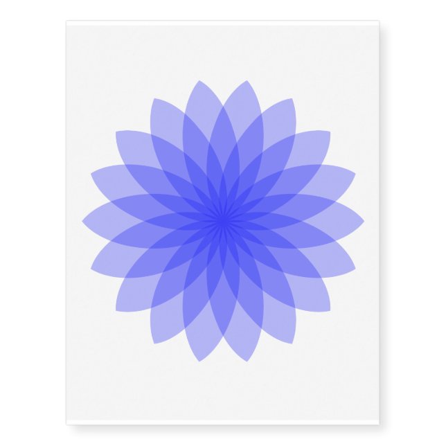 Beautiful transparent blue floral petals temporary tattoos (Front)