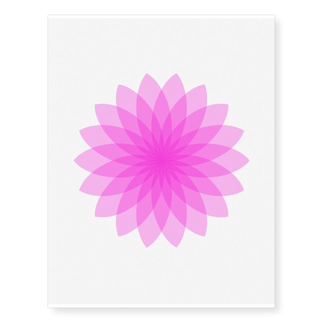Beautiful transparent pink floral petals temporary tattoos (Front)