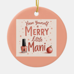 Beautiful tree bauble for any manicure Lover Ceramic Ornament