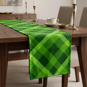 Beautiful Tree Green Plaid Medium Table Runner