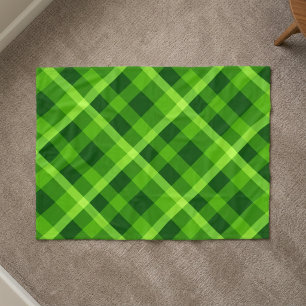 Beautiful Tree Green Plaid Small Fleece Blanket