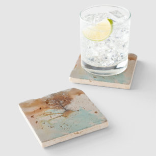 Beautiful Tree Landscape Art Stone Coaster