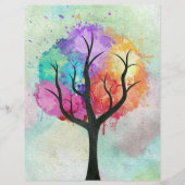beautiful Tree Pastel Colors Abstract Oil Painting (Front)