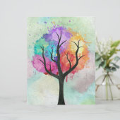 beautiful Tree Pastel Colors Abstract Oil Painting (Standing Front)