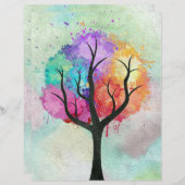 beautiful Tree Pastel Colors Abstract Oil Painting (Front/Back)