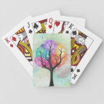 Beautiful Tree Pastel Colors Abstract Oil Painting Playing Cards at Zazzle