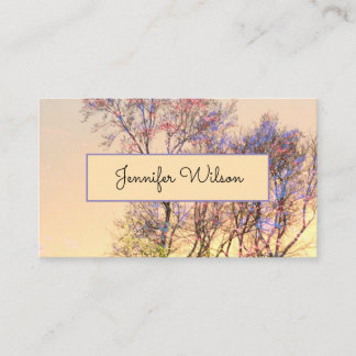 Beautiful Tree With Sunset Business Card