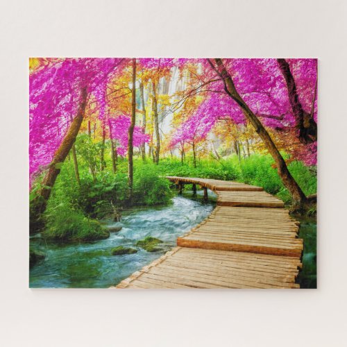 Beautiful Trees Boardwalk Plitvice Lakes Croatia Jigsaw Puzzle