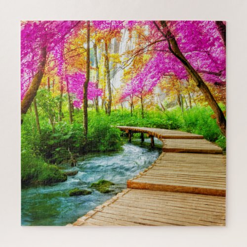 Beautiful Trees Boardwalk Plitvice Lakes Croatia Jigsaw Puzzle