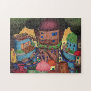 Beautiful Treetop Fairy Village Puzzle