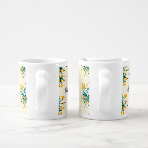 Beautiful trending yellow floral thank you gift   coffee mug set