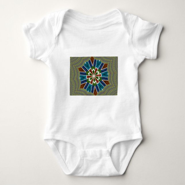 Beautiful Trendy Asian Textile Design Art Print Baby Bodysuit (Front)
