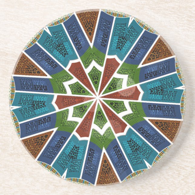 Beautiful Trendy Asian Textile Design Art Print Drink Coaster (Front)