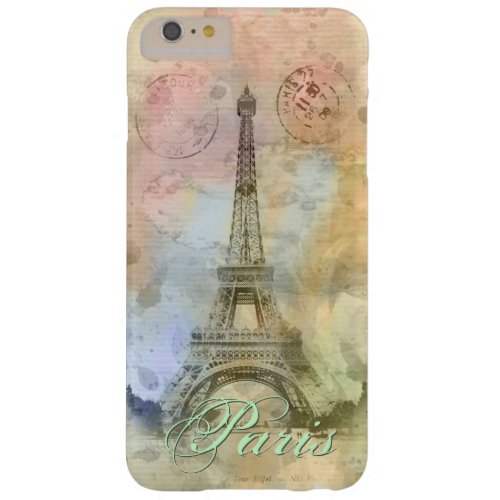 Beautiful trendy girly vintage Eiffel Tower France Barely There iPhone 6 Plus Case