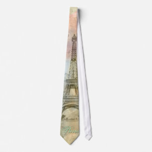 Beautiful trendy girly vintage Eiffel Tower France Tie