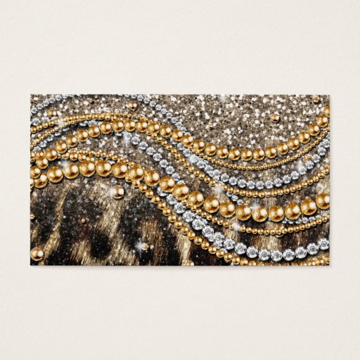 Customizable Beautiful trendy leopard faux animal print business card template