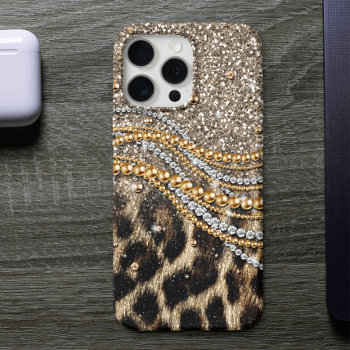 Beautiful Trendy Leopard Faux Animal Print Case-ma Case-mate Iphone 14 Pro Case by InovArtS at Zazzle