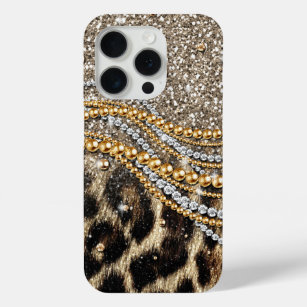 Beautiful Trendy Leopard Faux Animal Print iPhone 15 Pro Case