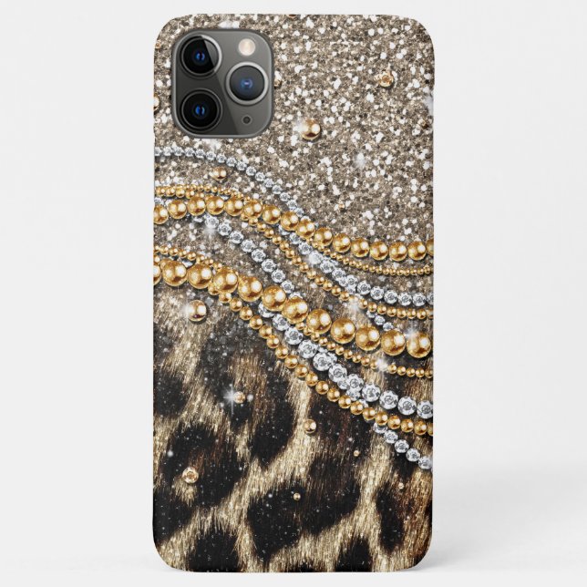 Beautiful trendy leopard faux animal print Case-Mate iPhone case (Back)