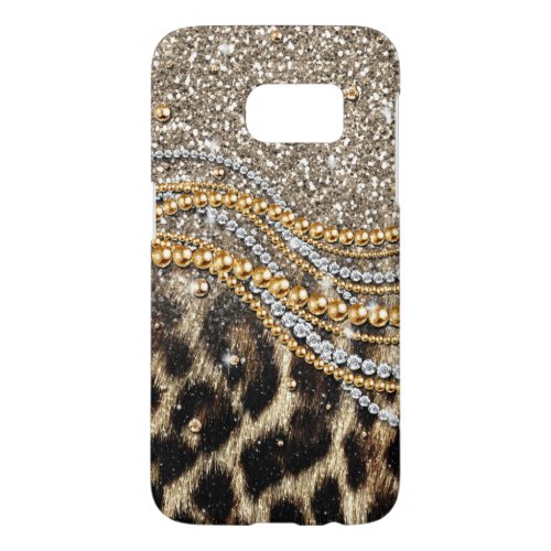 Beautiful trendy leopard faux animal print samsung galaxy s7 case