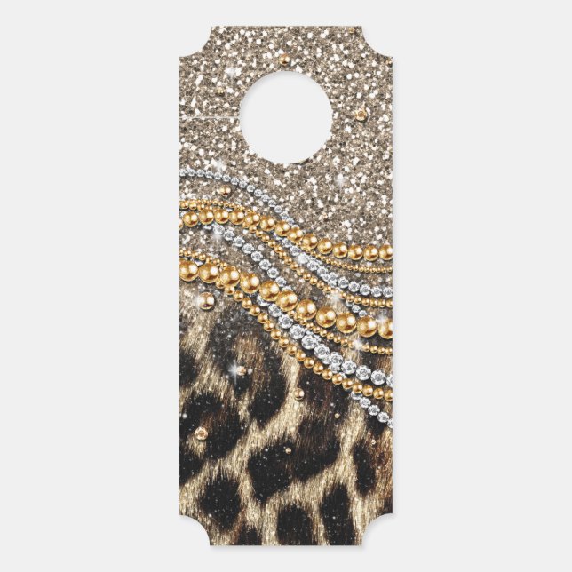 Beautiful Trendy Leopard Faux Animal Print Door Hanger (Front)