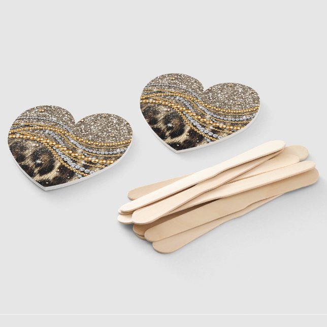 Beautiful Trendy Leopard Faux Animal Print Hand Fan (Non-assembled)