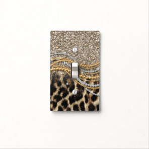Beautiful Trendy Leopard Faux Animal Print Light Switch Cover
