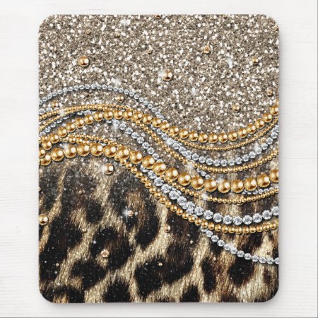 Beautiful Trendy Leopard Faux Animal Print Mouse Pad