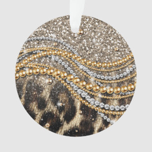 Beautiful Trendy Leopard Faux Animal Print Ornament