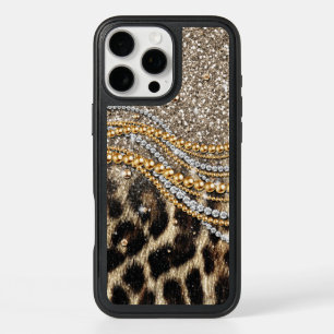 Beautiful trendy leopard faux animal print iPhone 16 pro max case